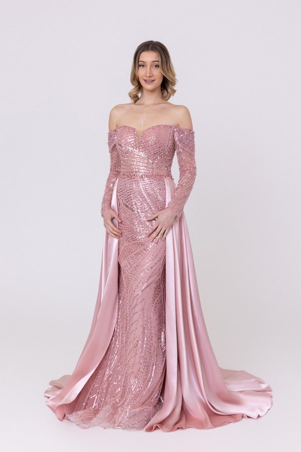 robe de soirée satin et dentelle paris